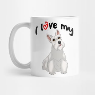 I Love My White Scottish Terrier Dog Mug